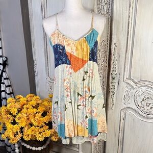 Sanctuary Floral Patchwork Spaghetti Strap Dress